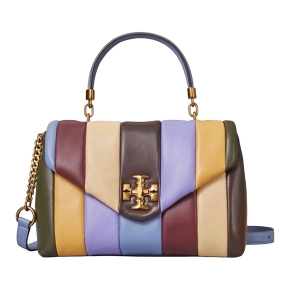 TORY BURCH KIRA SMALL PATCHWORK SATCHEL SHOULDER BAG MULTICOLORED BAG DUST BAG - Picture 2 of 16